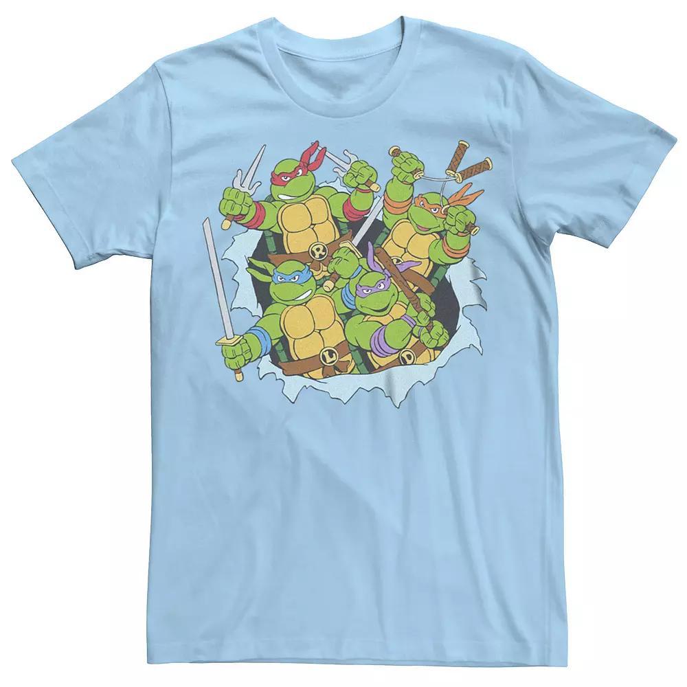 Men's Teenage Mutant Ninja Turtles Breaking Walls Graphic Tee, Size: Large, Light Blue Product Image