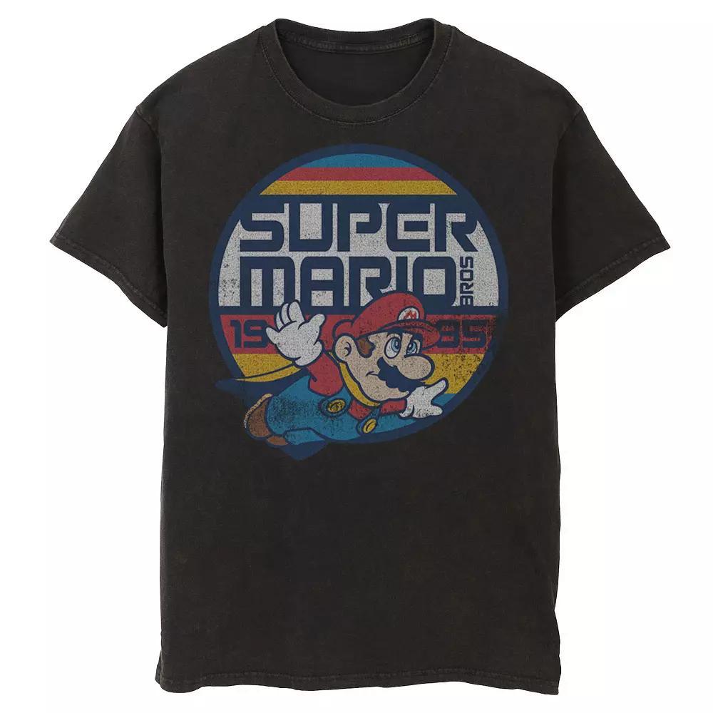 Men's Nintendo Super Mario Classic Retro Flying 1985 Tee, Size: Large, Black Product Image