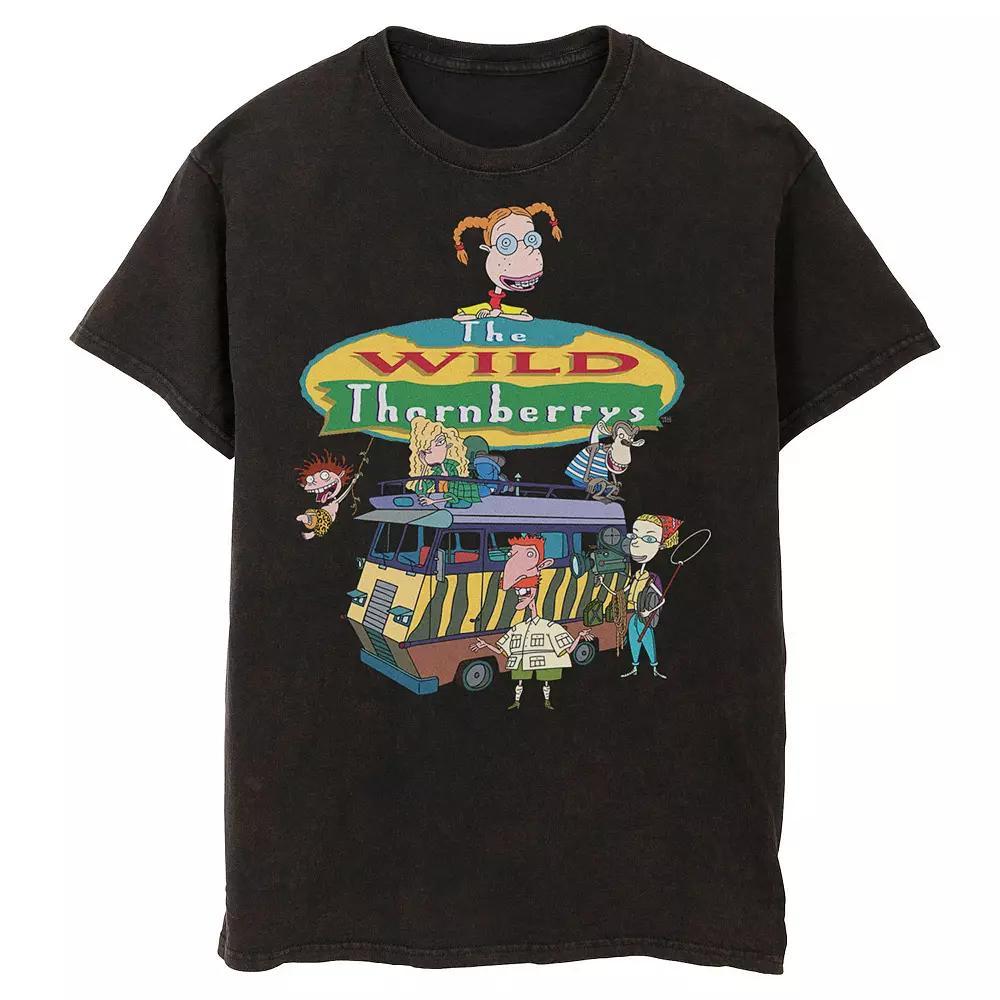 Mens Nickelodeon The Wild Thornberrys Family RV Logo Mineral Wash Graphic Tee Product Image