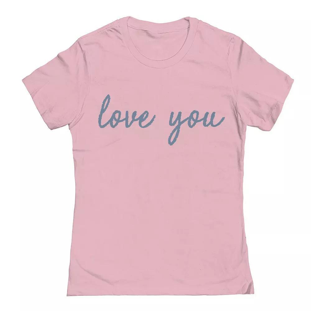 Junior's Love You Valentine's Day Graphic Tee, Women's, Size: Medium, Light Pink Product Image