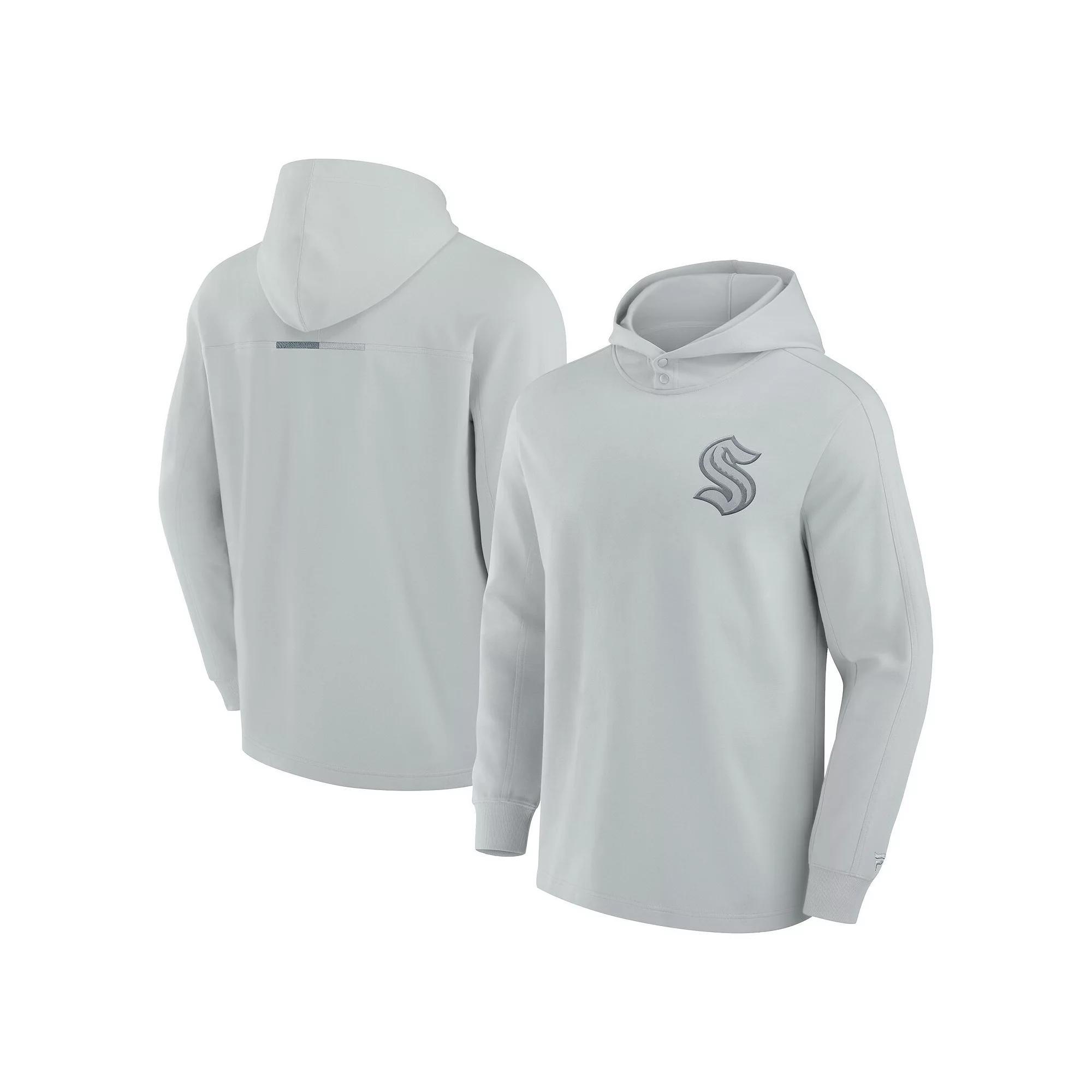 Men's Fanatics Signature Gray Seattle Kraken Elements Lightweight Tri-Blend Fleece Hoodie, Size: 3XL, Krk Grey Product Image