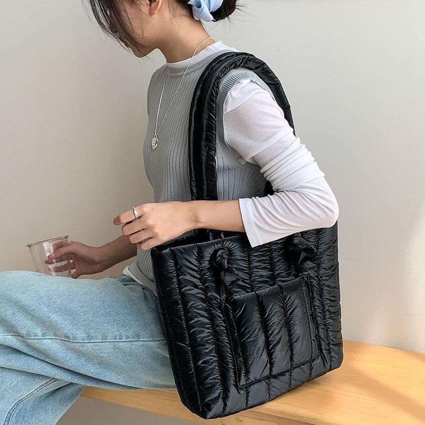 Plain Quilted Tote Bag Product Image