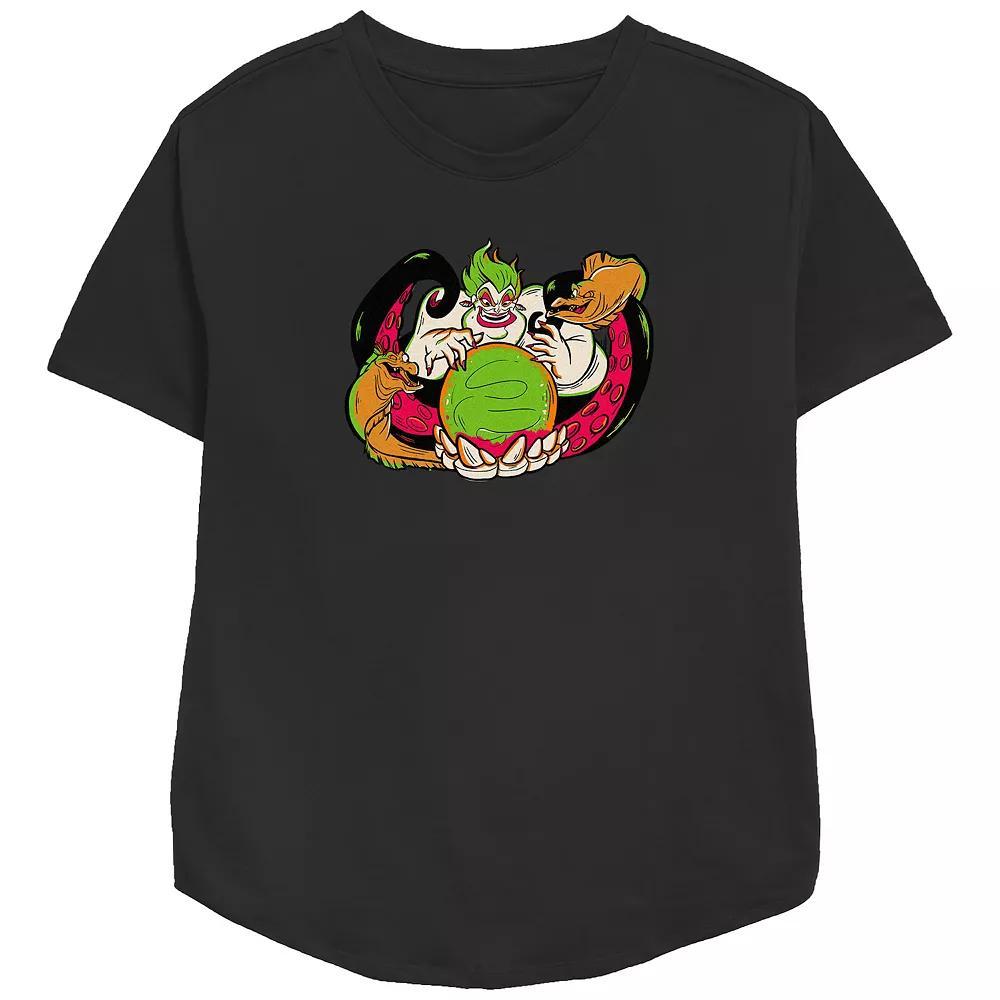 Disney Villain The Little Mermaid Ursula Sea Witch Women's Relaxed Fit Graphic Tee, Size: XS, Black Product Image