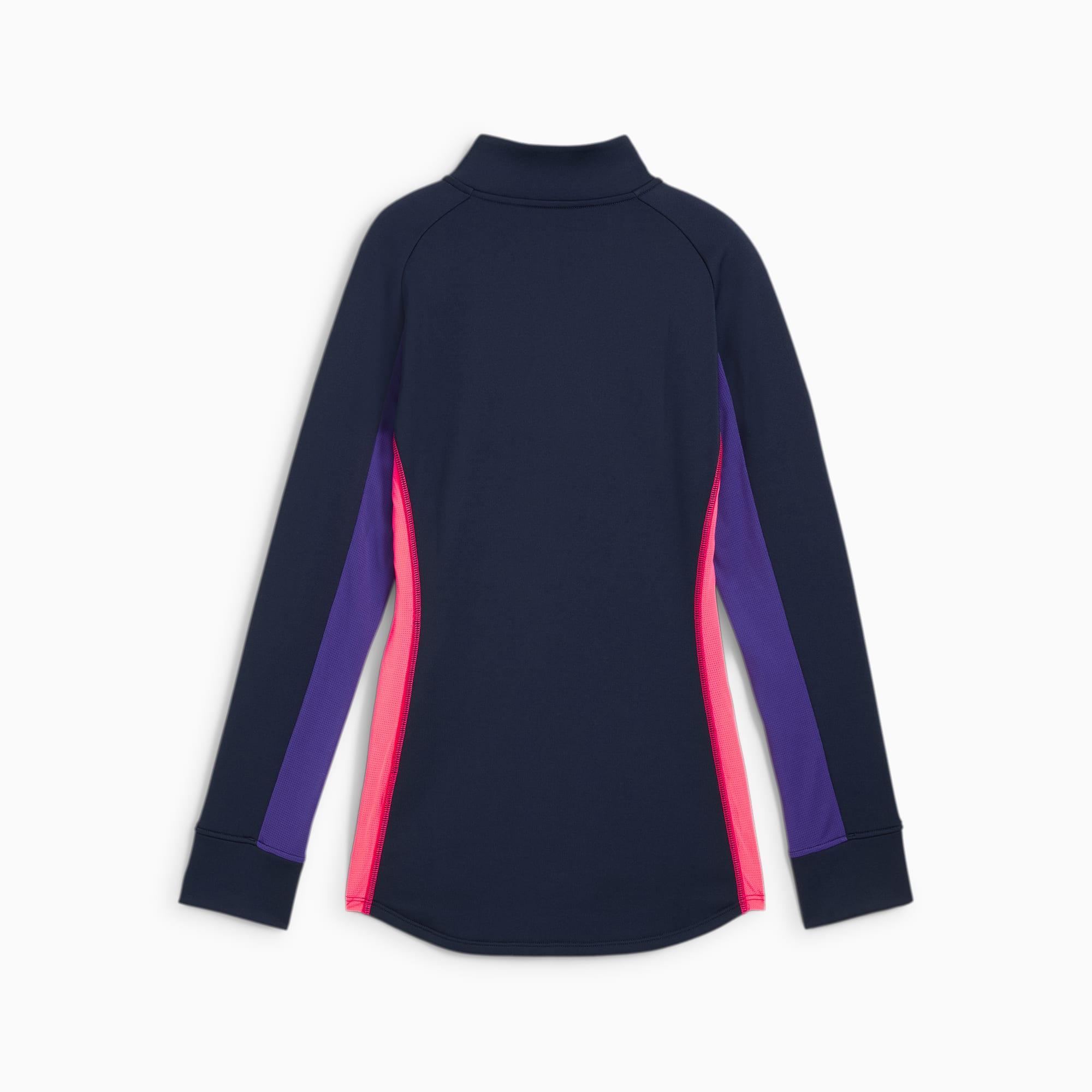 PUMA individualBLAZE Quarter-Zip Top Women in Dark Blue Product Image