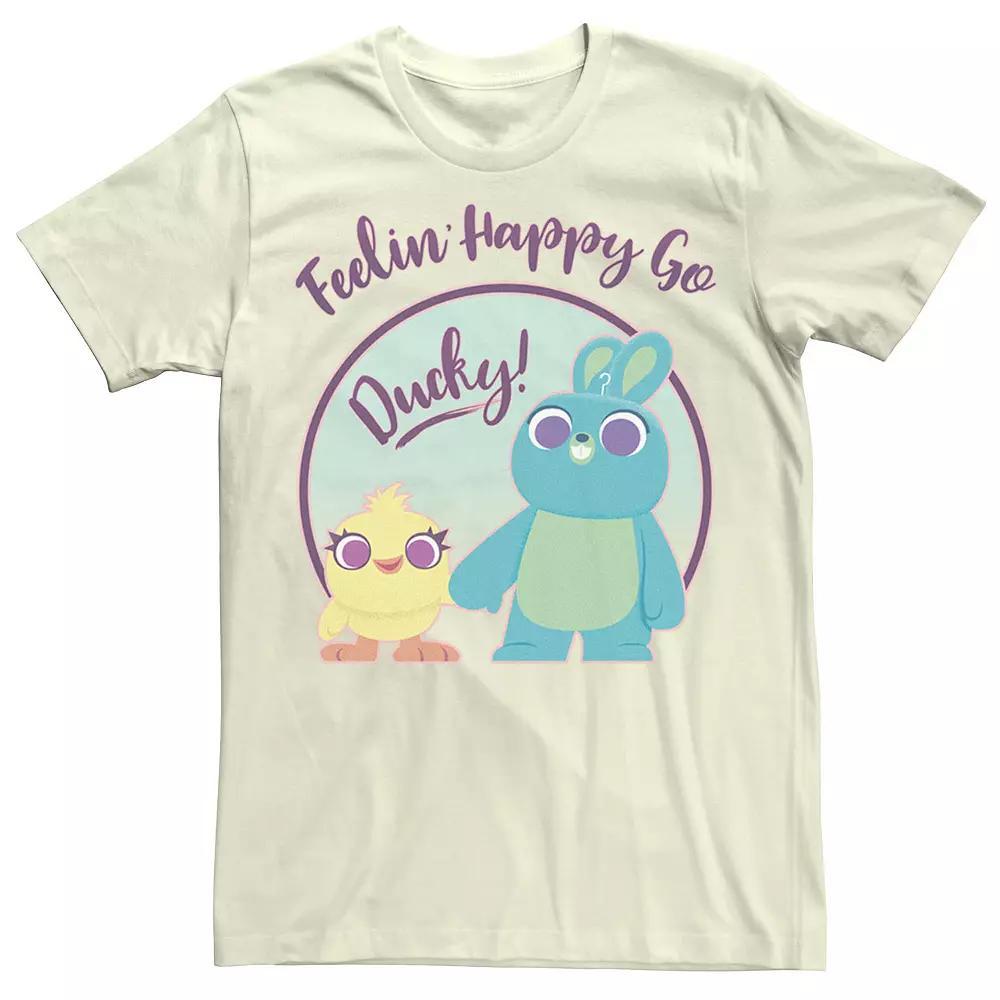Disney / Pixar's Toy Story Ducky and Bunny Men's Feeling Happy Go Ducky Tee, Size: Medium, Natural Product Image