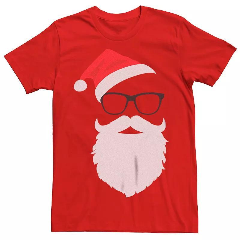 Men's Christmas Hipster Santa Graphic Tee, Size: XXL, Grey Heather Product Image