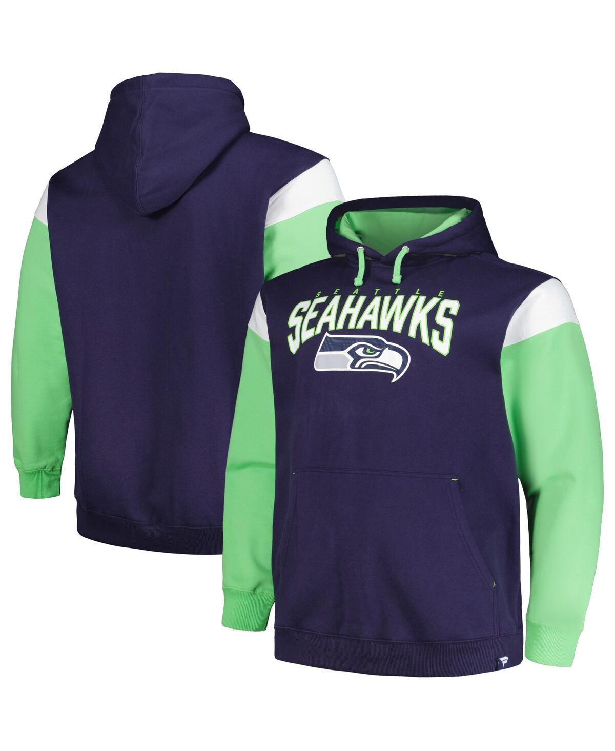 Men's Profile College Navy Seattle Seahawks Big & Tall Trench Battle Pullover Hoodie, Size: XLT, Blue Product Image