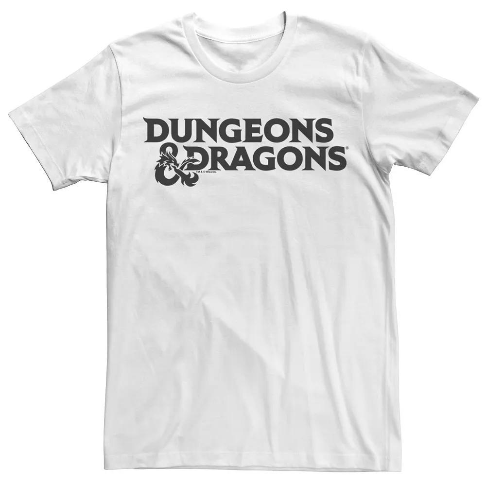 Big & Tall Dungeons And Dragons Flat Logo Tee, Men's, Size: 5XL, White Product Image