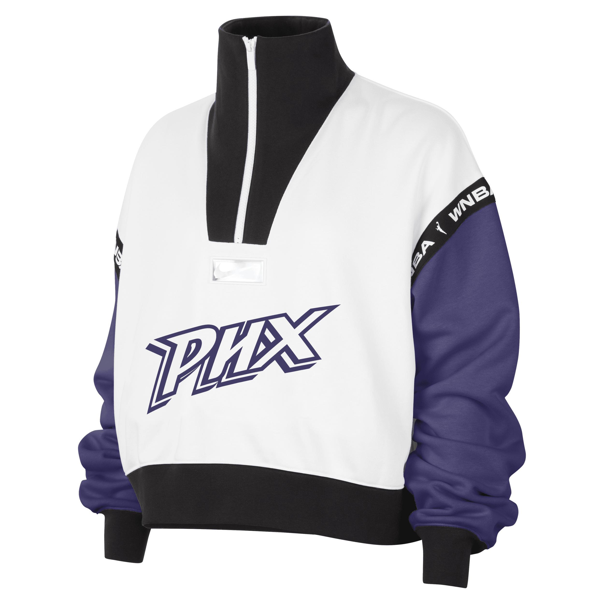 Women's Nike White Phoenix Mercury Buzzer Beaters Satin Stitch Quarter-Zip Pullover Jacket, Size: Small, Wnb White Product Image