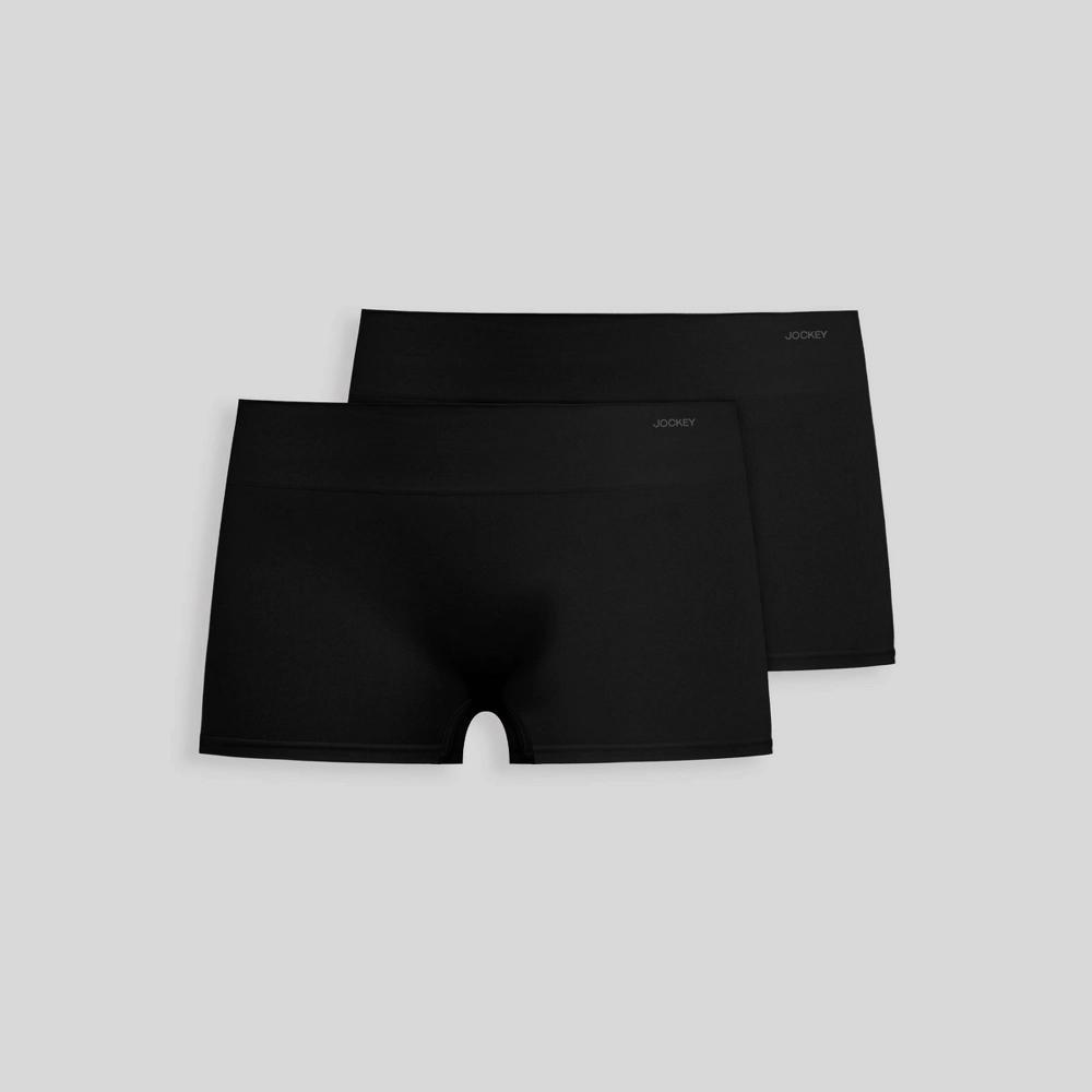 Jockey Generation™ Women's Seamfree® Comfort Waist Boyshorts 2pk - Black XXL: Mid Rise, Tagless, Knit Fabric Product Image