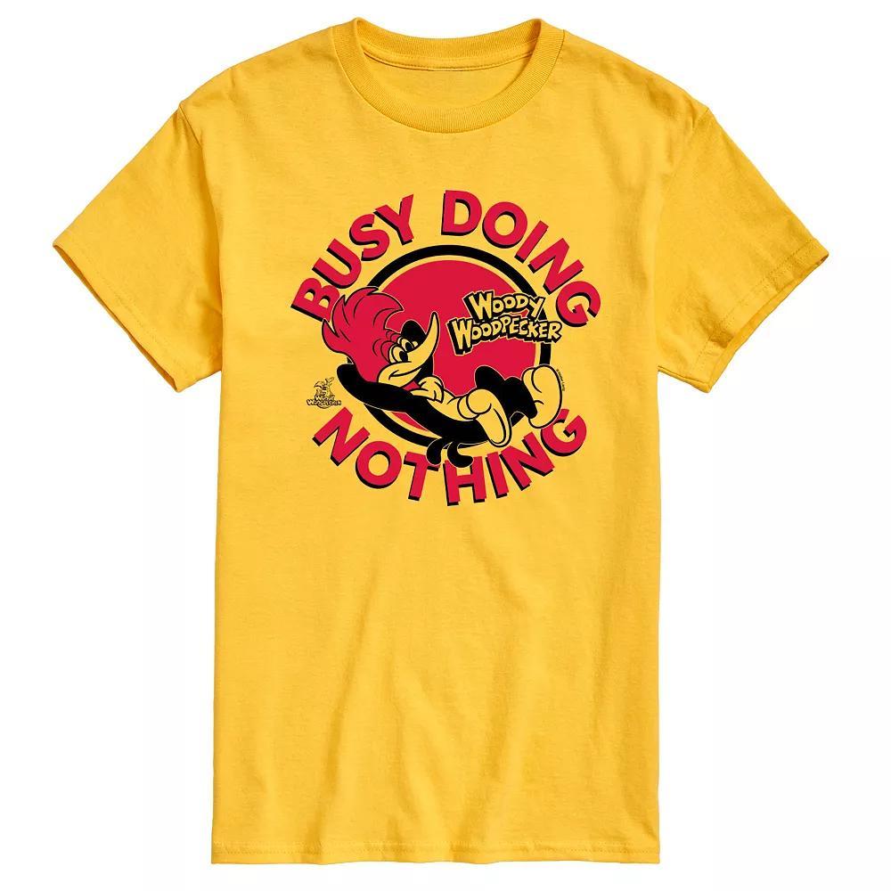 Mens Woody Woodpecker Busy Doing Nothing Graphic Tee Product Image