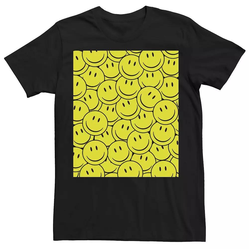 Men's Smilely Face Collage Square Tee, Size: XXL, Black Product Image