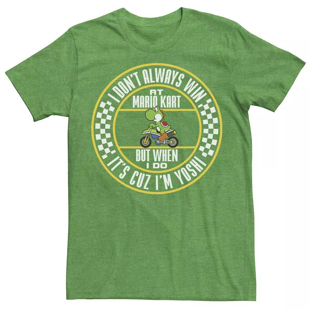 Men's Nintendo Mario Kart Winning As Yoshi Tee, Size: Small, Kelly Grey Product Image