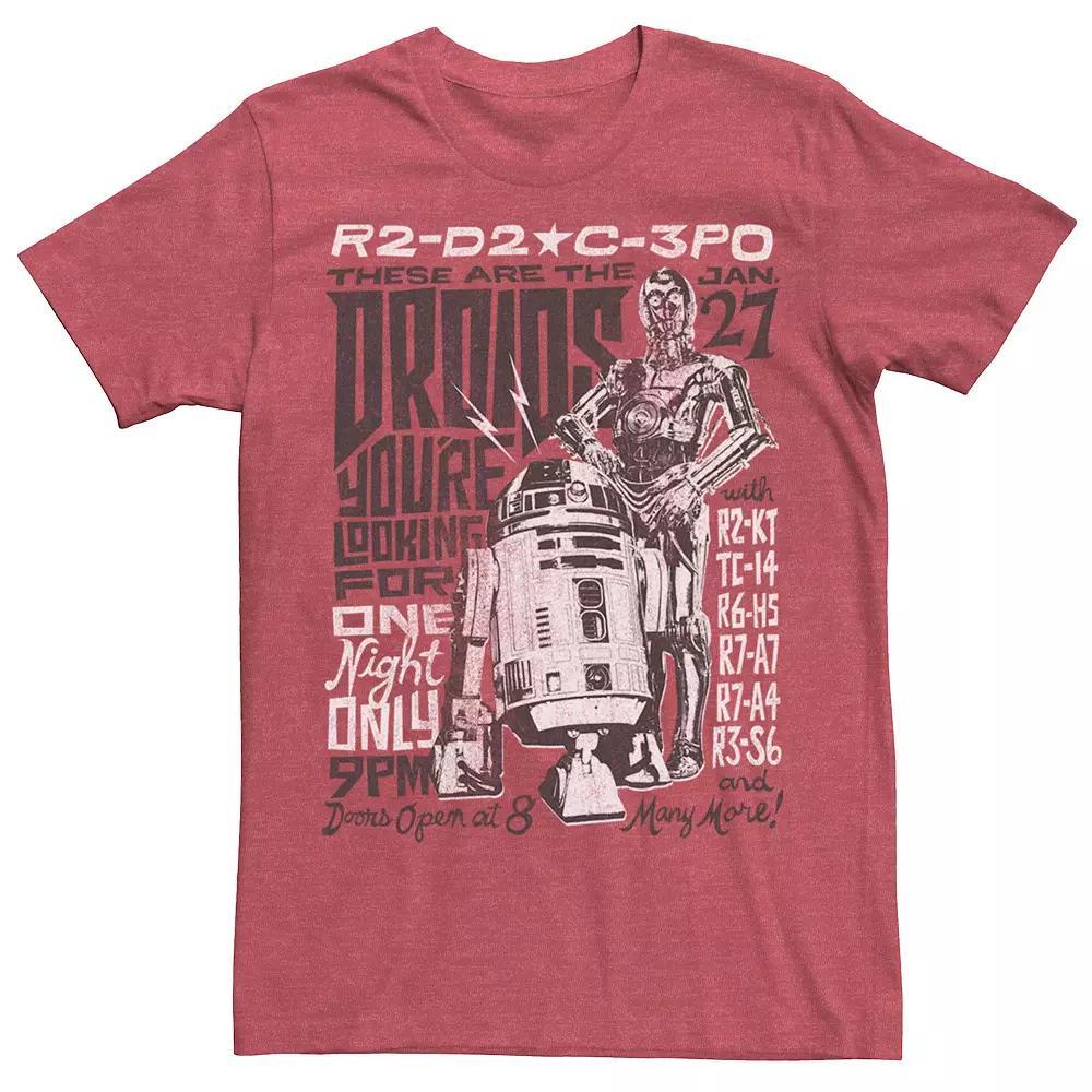 Men's Star Wars R2-D2 And C-3PO The Droids You're Looking For Show Tee, Size: XXL, Red Grey Product Image