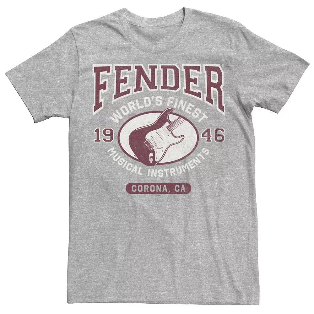 Big & Tall Fender World's Finest Musical Instruments 1946 Guitar Graphic Tee, Men's, Size: XXL Tall, Athletic Grey Product Image