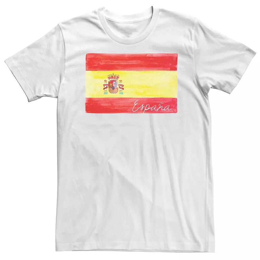 Big & Tall HHM Spain Flag Watercolor Tee, Men's, Size: 3XL Tall, White Product Image