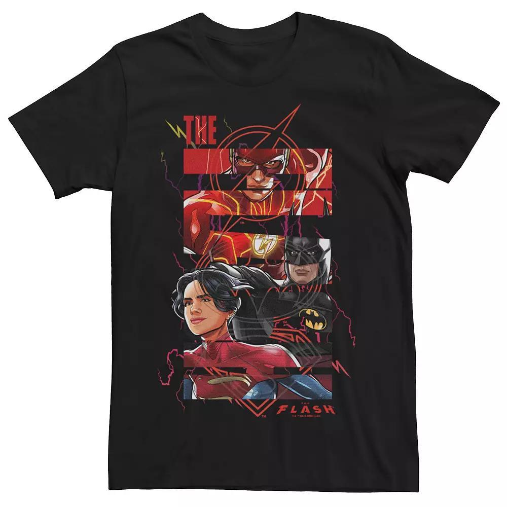 Men's The Flash Supers Overlay Graphic Tee, Size: XL, Black Product Image