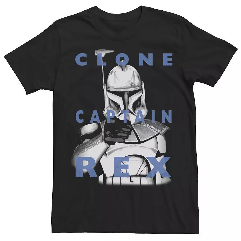 Men's Star Wars: Clone Wars Clone Captain Rex Text Overlay Tee, Size: Medium, Black Product Image