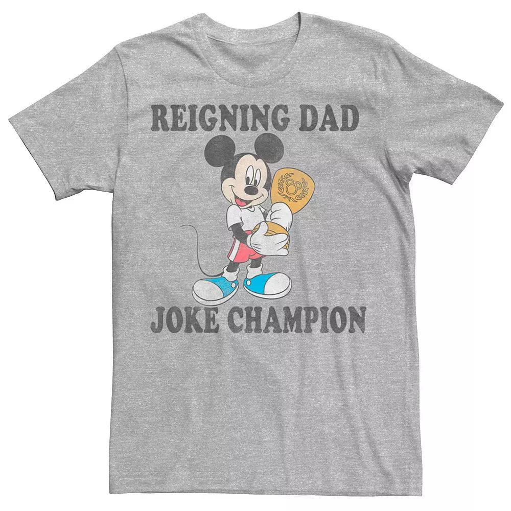 Disney's Mickey Mouse Reigning Dad Men's Tee, Size: XL, Athletic Grey Product Image