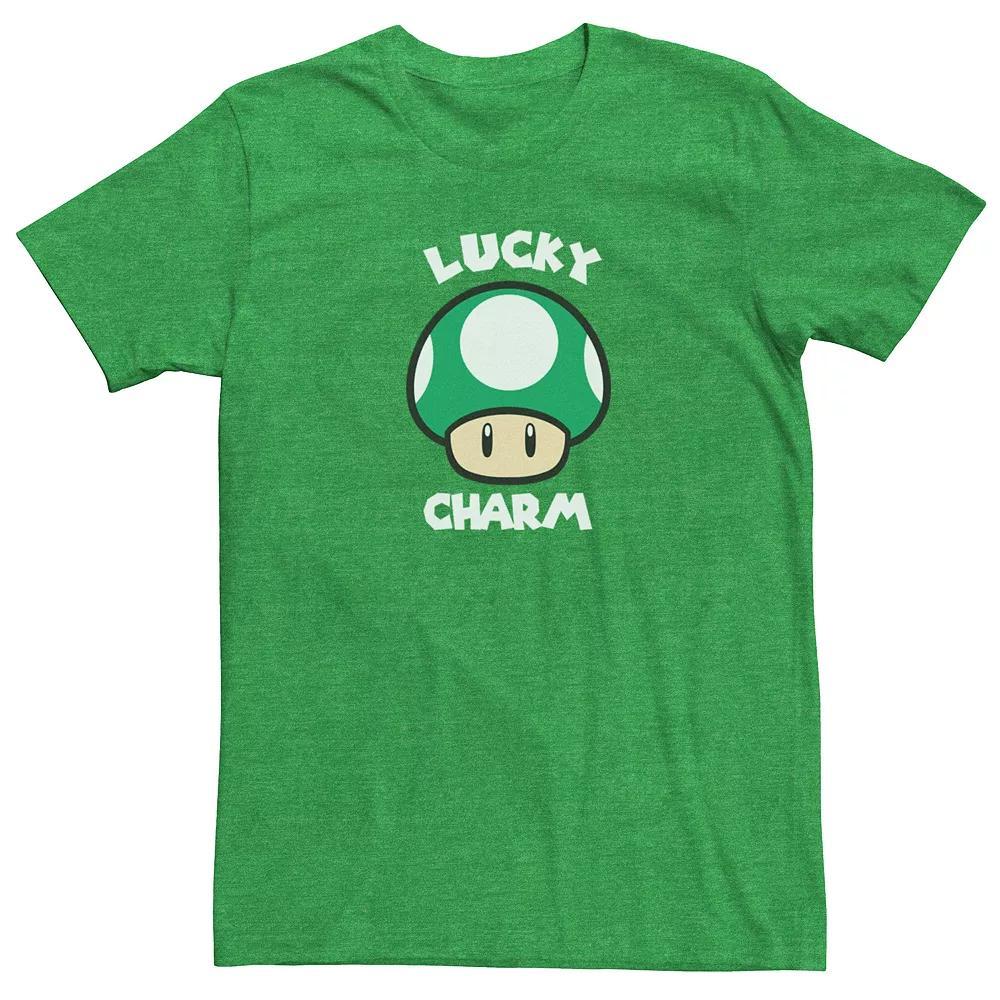 Mens Super Mario Mushroom St. Patricks Tee Kelly Grey Product Image