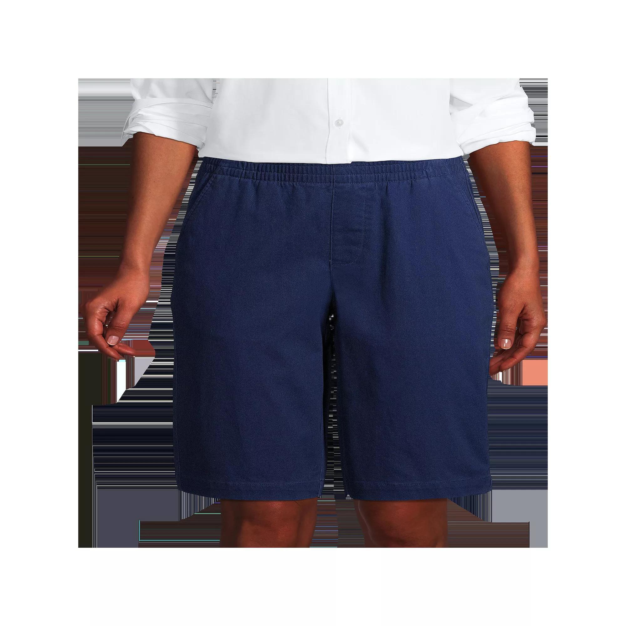 Women's Lands' End Pull-On Long Chino Bermuda Shorts, Size: 2, Evening  Chambray Product Image