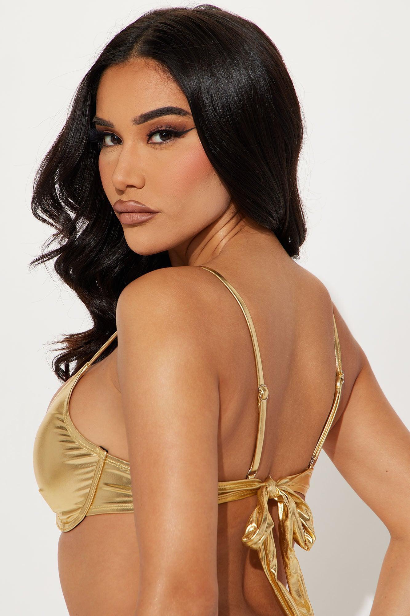 Maui Mix And Match Metallic Underwire Bikini Top - Gold Product Image