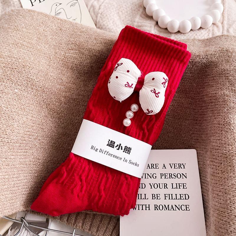 Ribbon Accent Crew Socks / Set Product Image