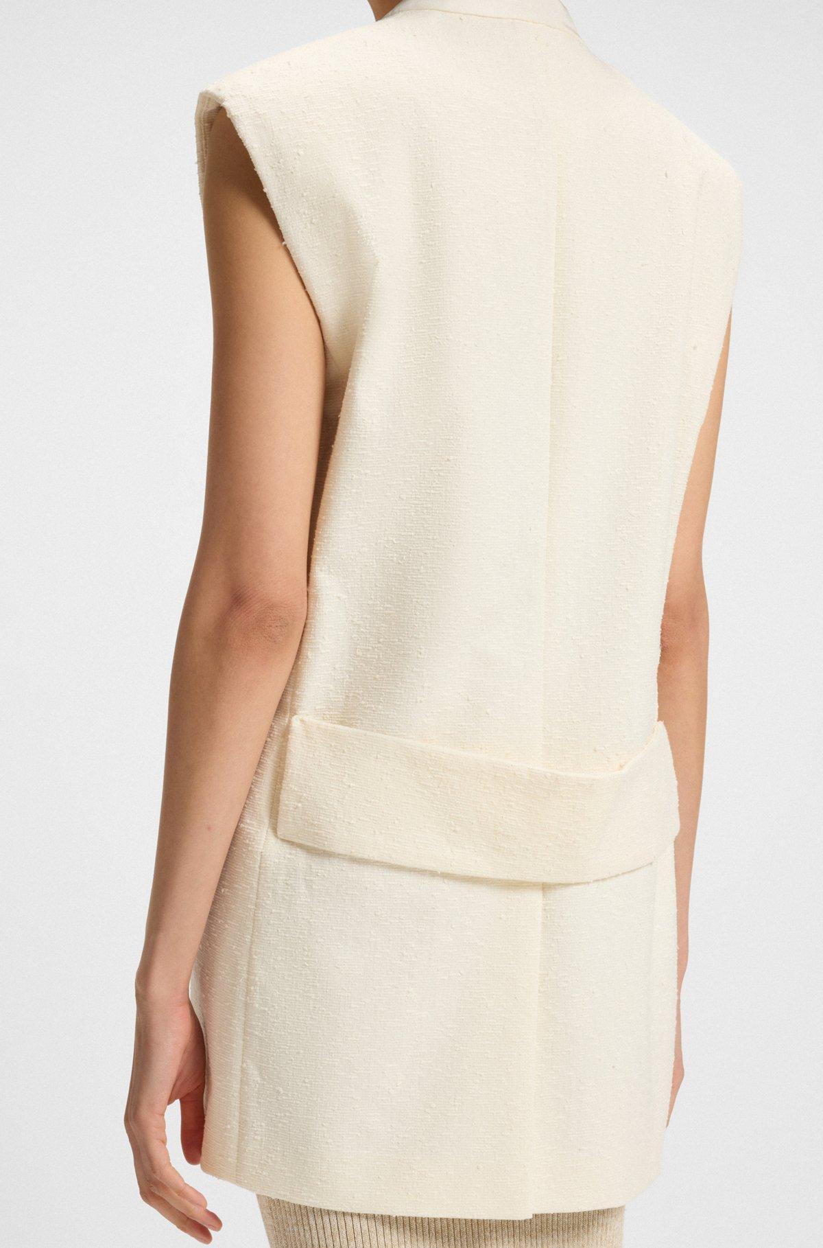 Relaxed-fit sleeveless blazer in Italian bouclé Product Image