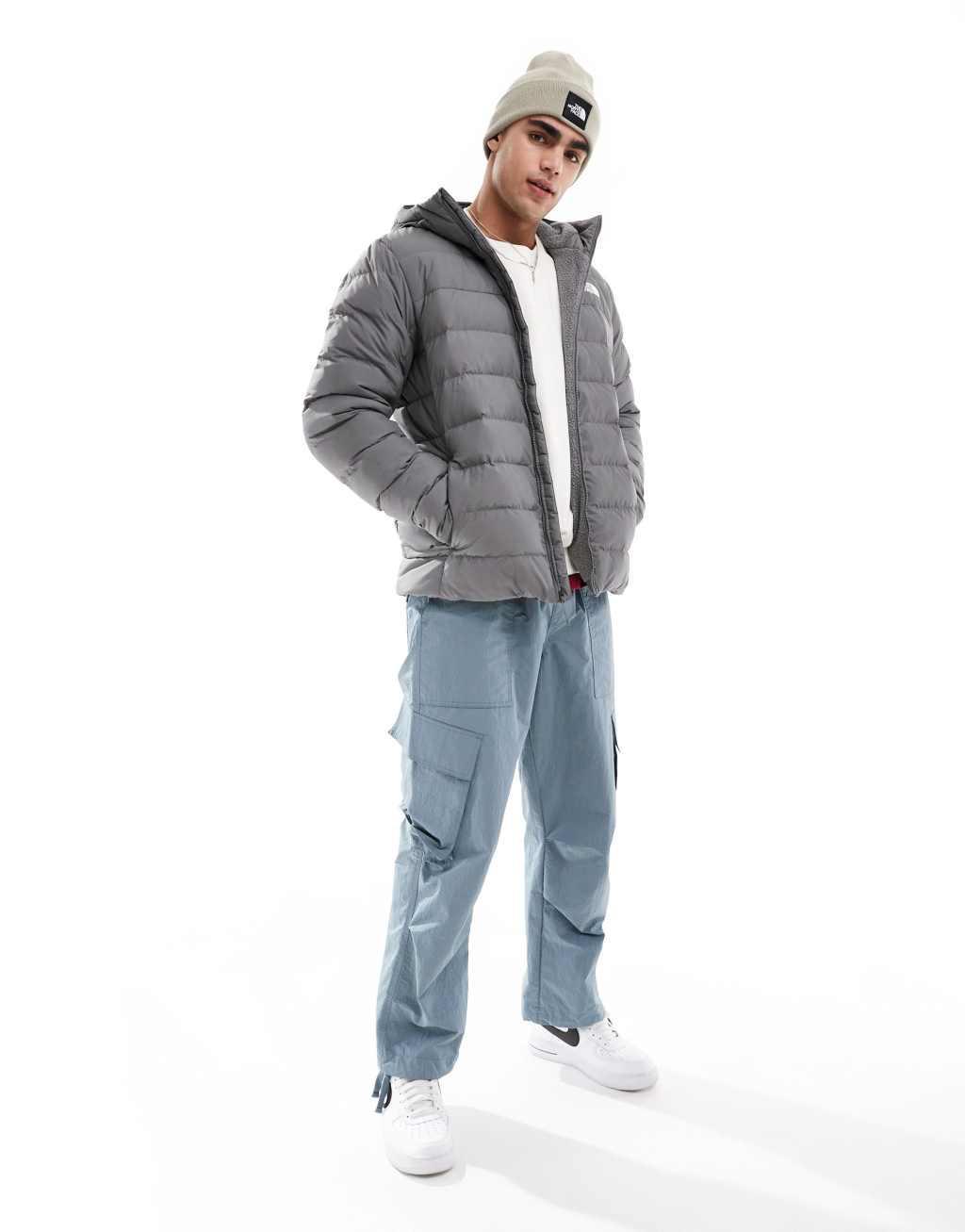 The North Face Aconcagua 3 lined padded hoodie jacket in pearl gray Product Image