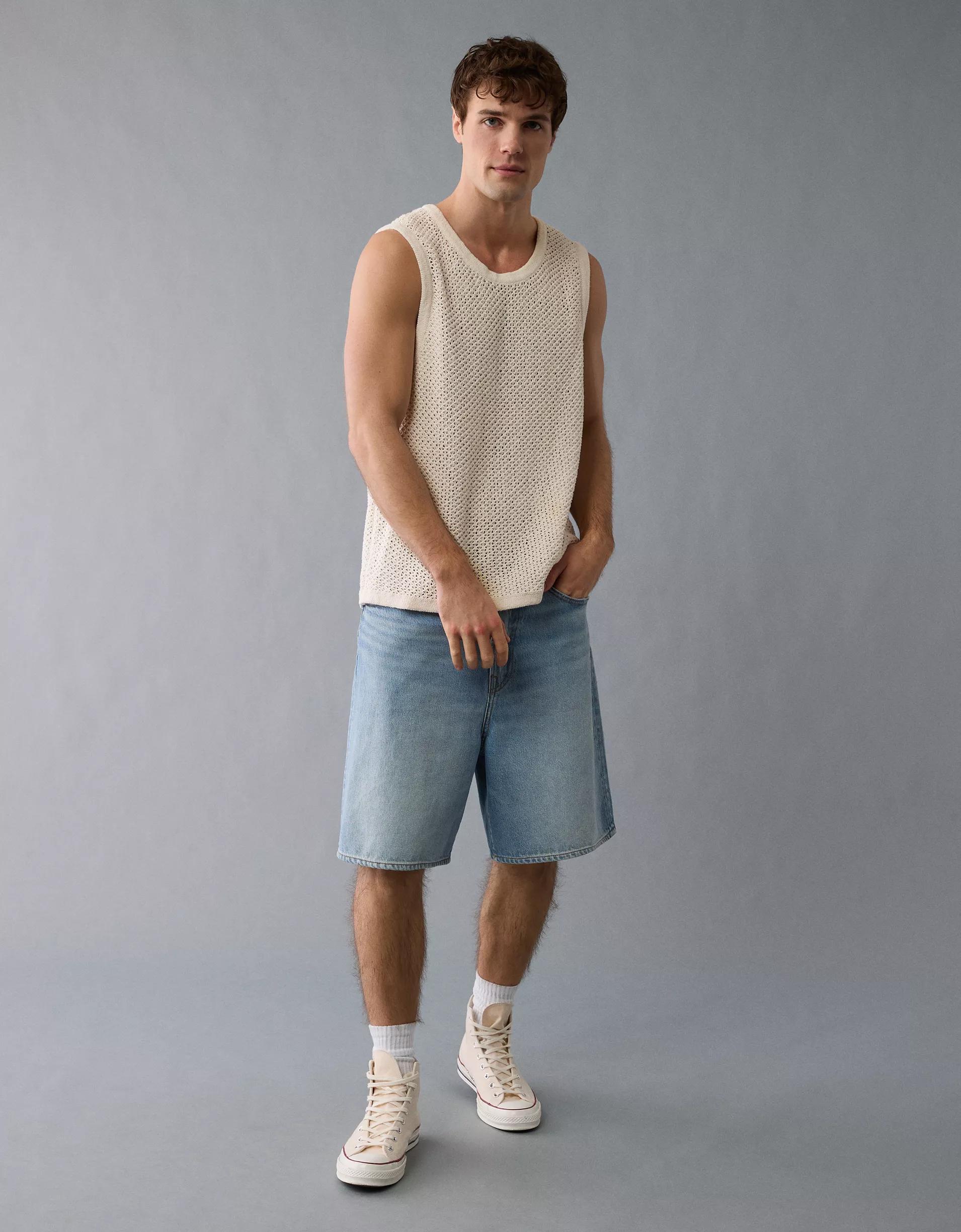 AE Open Knit Crochet Sweater Tank Top Product Image