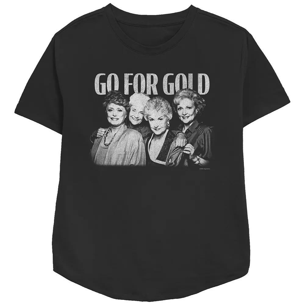 Women's The Golden Girls Go For Gold Relaxed Fit Graphic Tee, Size: Medium, Black Product Image