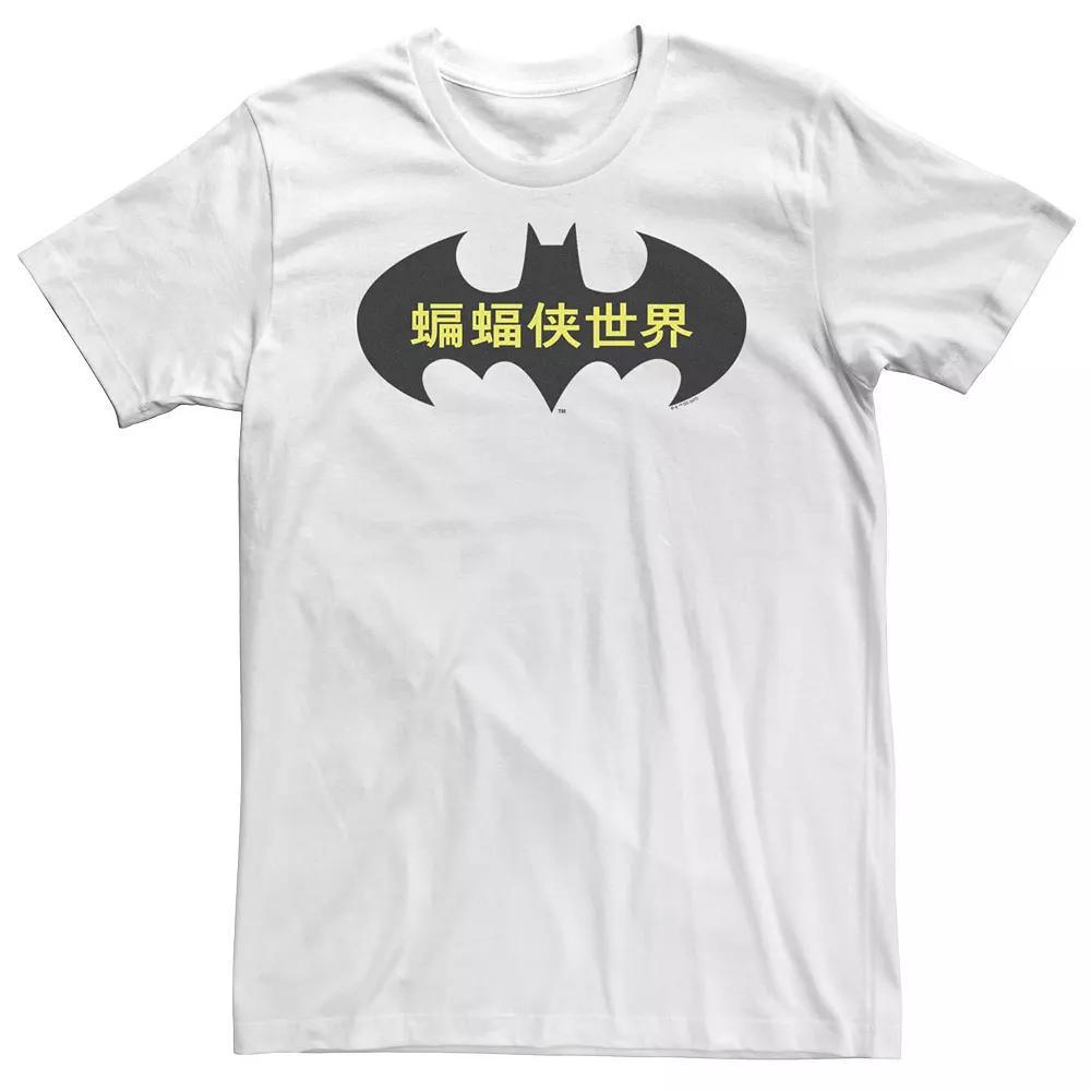 Big & Tall DC Comics Batman: The World Cina Bat Logo Fill Tee, Men's, Size: 4XL, White Product Image