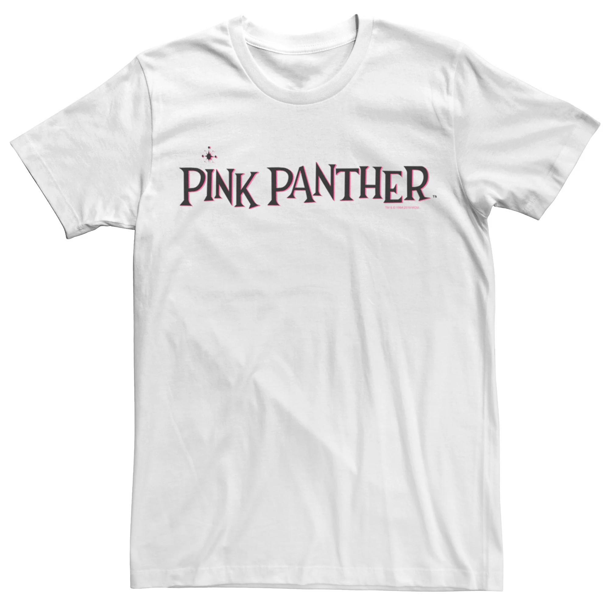 Men's Pink Panther Pink Title Logo Tee, Size: XL, White Product Image