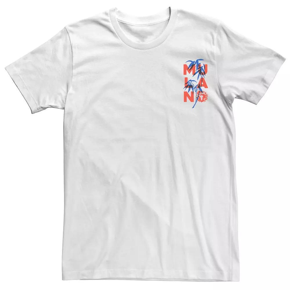 Disney's Mulan Men's Side Text Stack & Bamboo Tee, Boy's, Size: Small, White Product Image