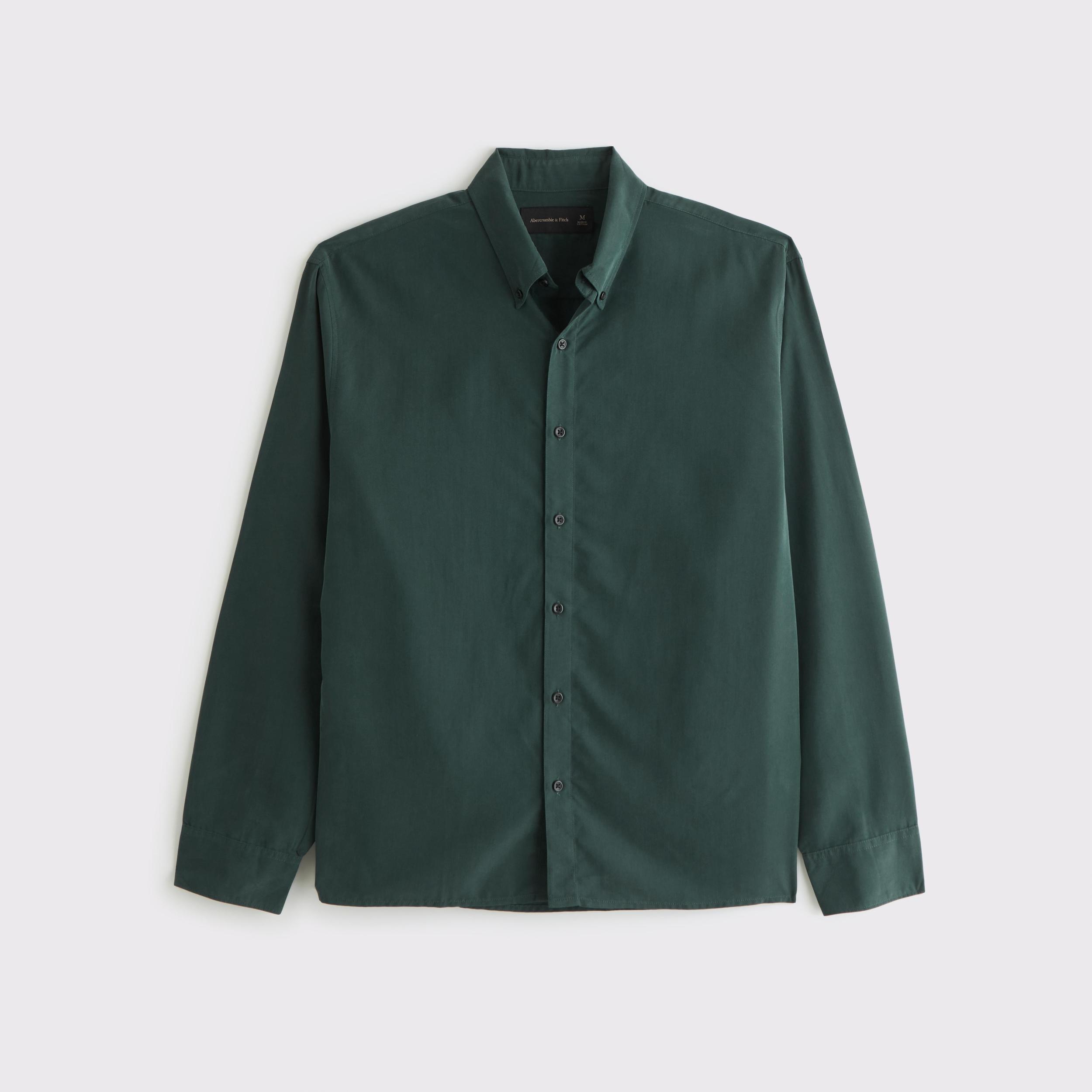 Long-Sleeve Cupro Button-Up Shirt Product Image