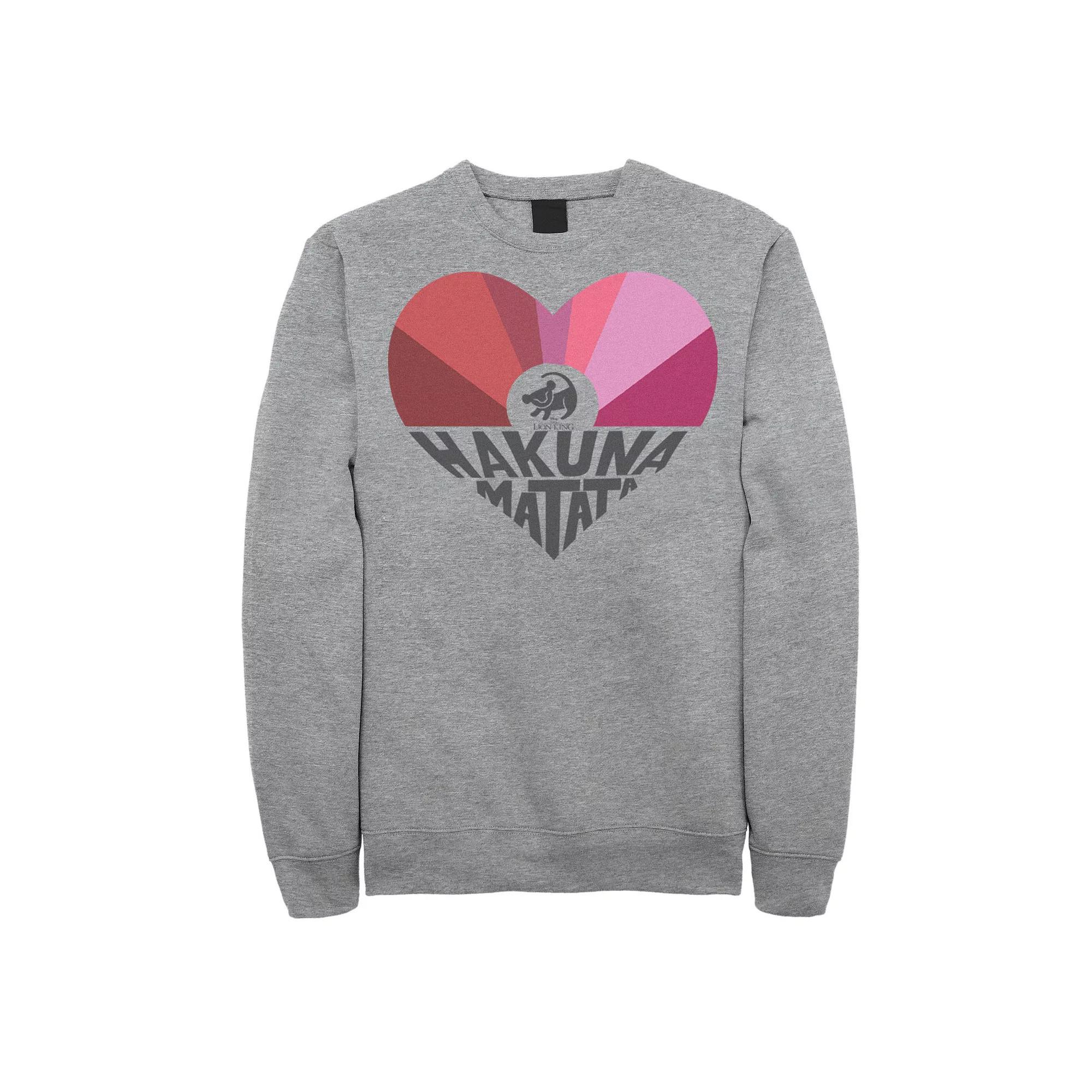 Disney's The Lion King Simba Men's Hakuna Matata Heart Sweatshirt, Size: XL, Athletic Grey Product Image