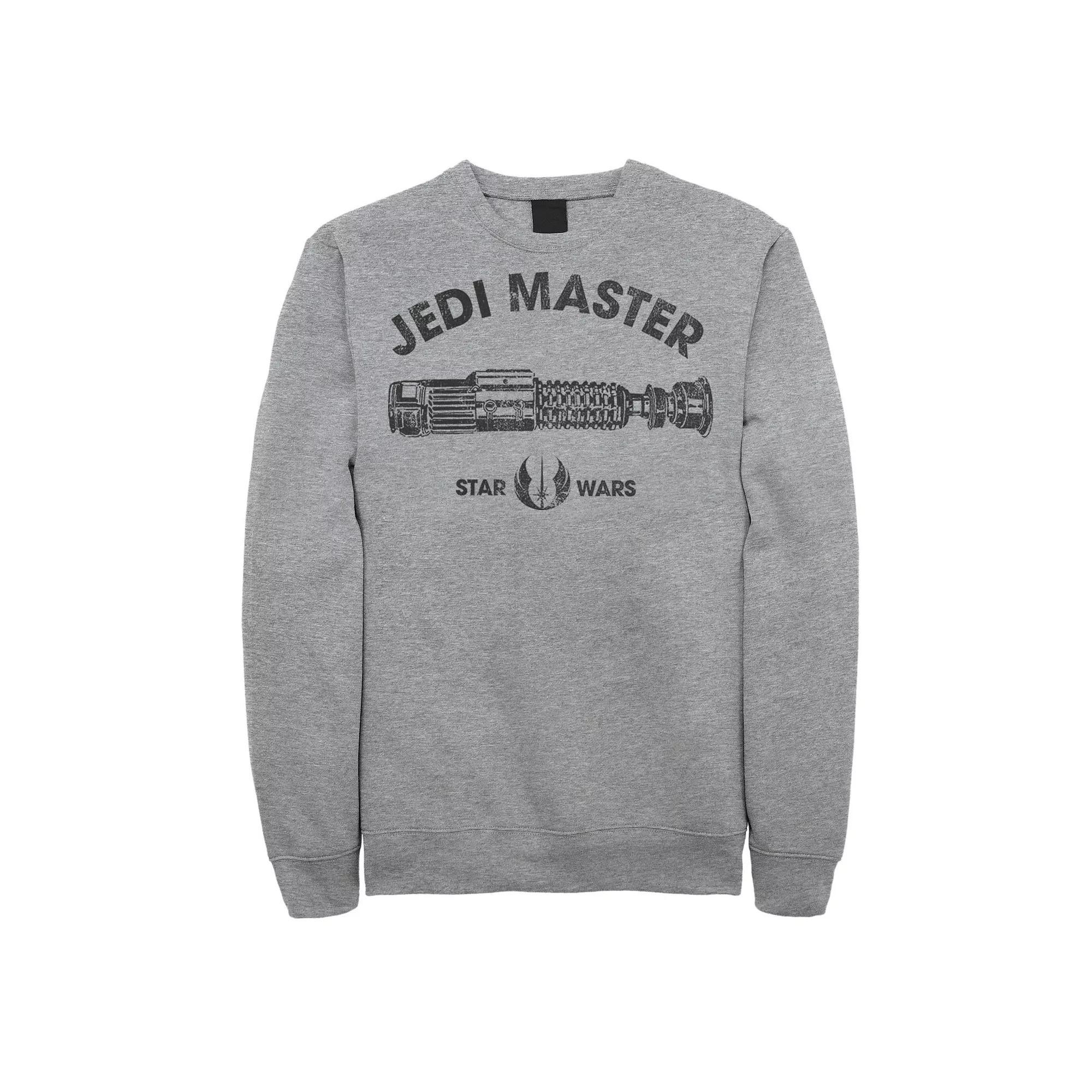 Men's Star Wars Jedi Master Lightsaber Logo Sweatshirt, Size: Medium, Athletic Grey Product Image