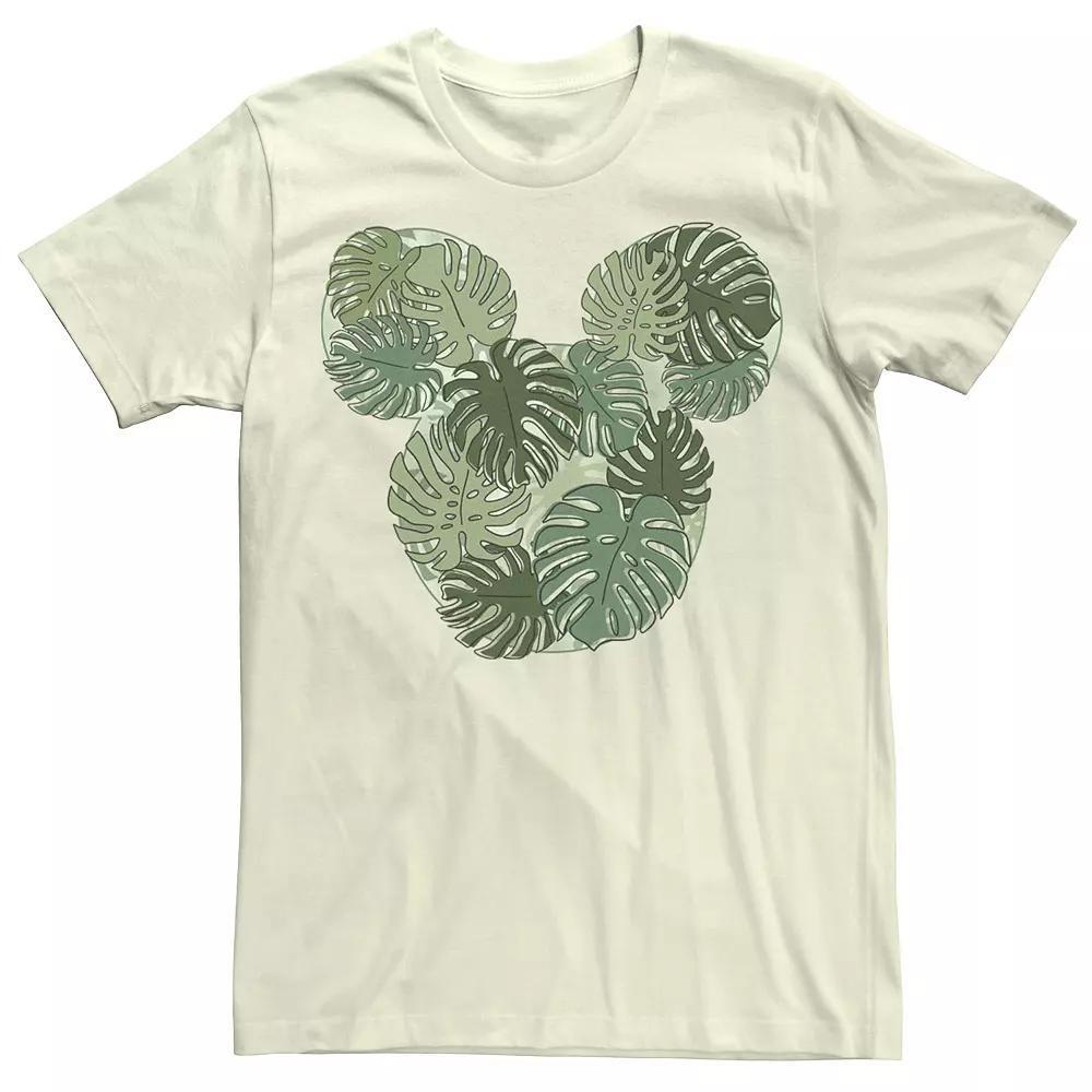 Disney's Mickey & Friends Mickey Monstera Plant Fill Men's Tee, Size: Medium, Natural Product Image