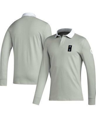 Mens adidas 2023 Player Gray Sporting Kansas City Travel Long Sleeve Polo Product Image