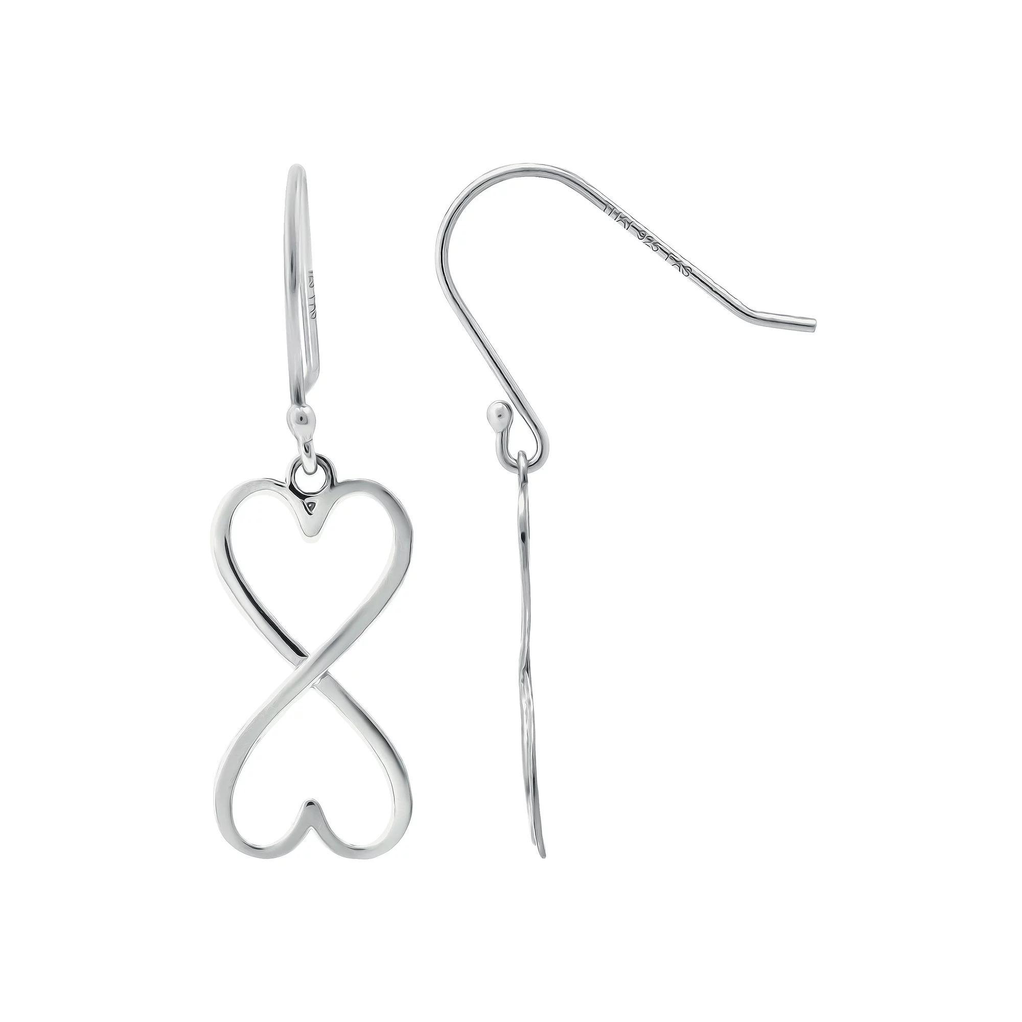 Aleure Precioso 18k Gold Over Silver Heart Infinity Drop Fishhook Earrings, Women's, Gold Tone Product Image