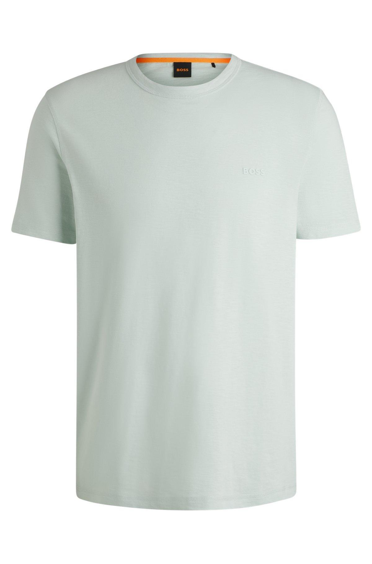 Regular-fit T-shirt in cotton with mouline logo Product Image