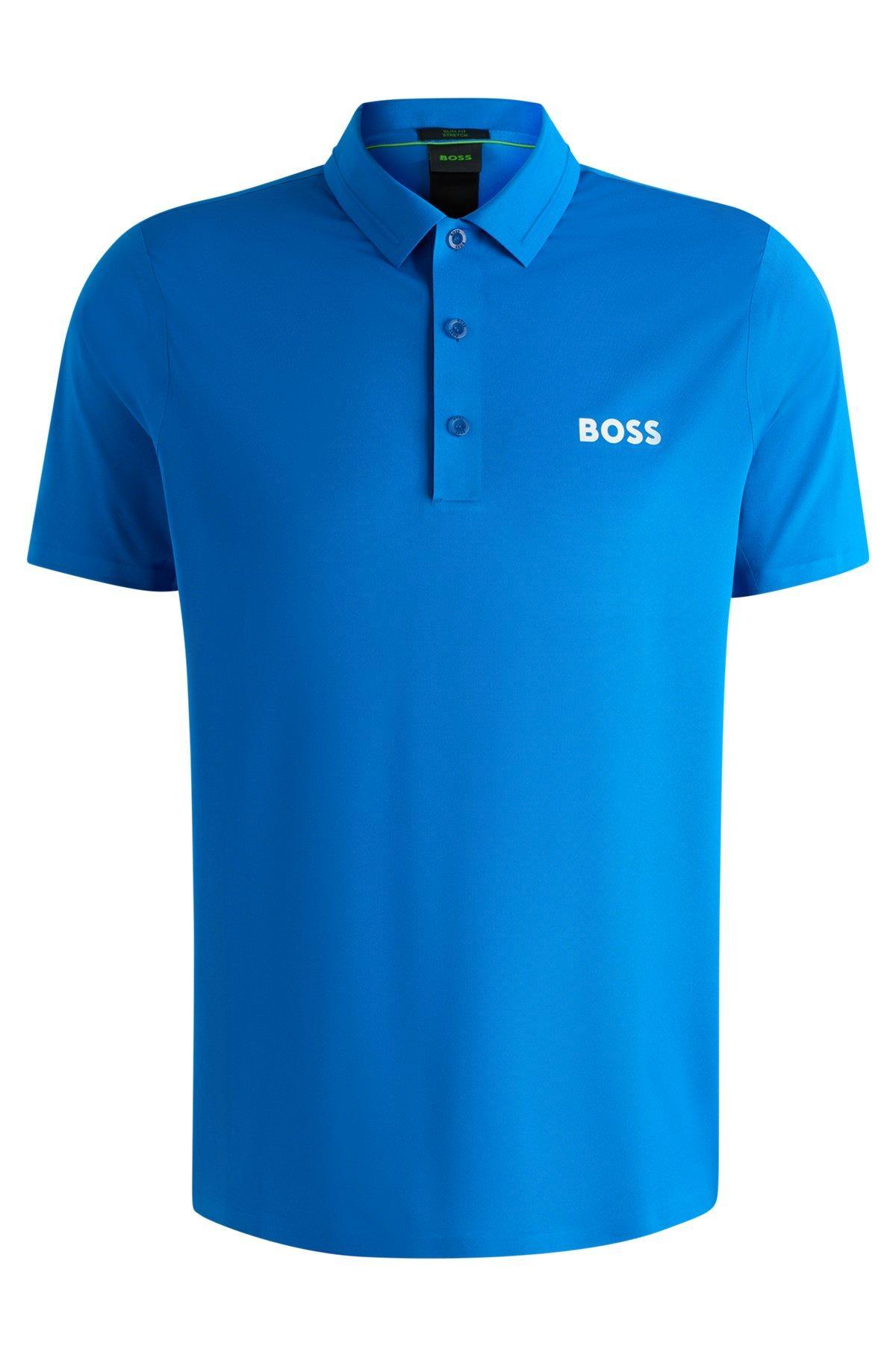 Active slim-fit polo shirt with bonded seams Product Image