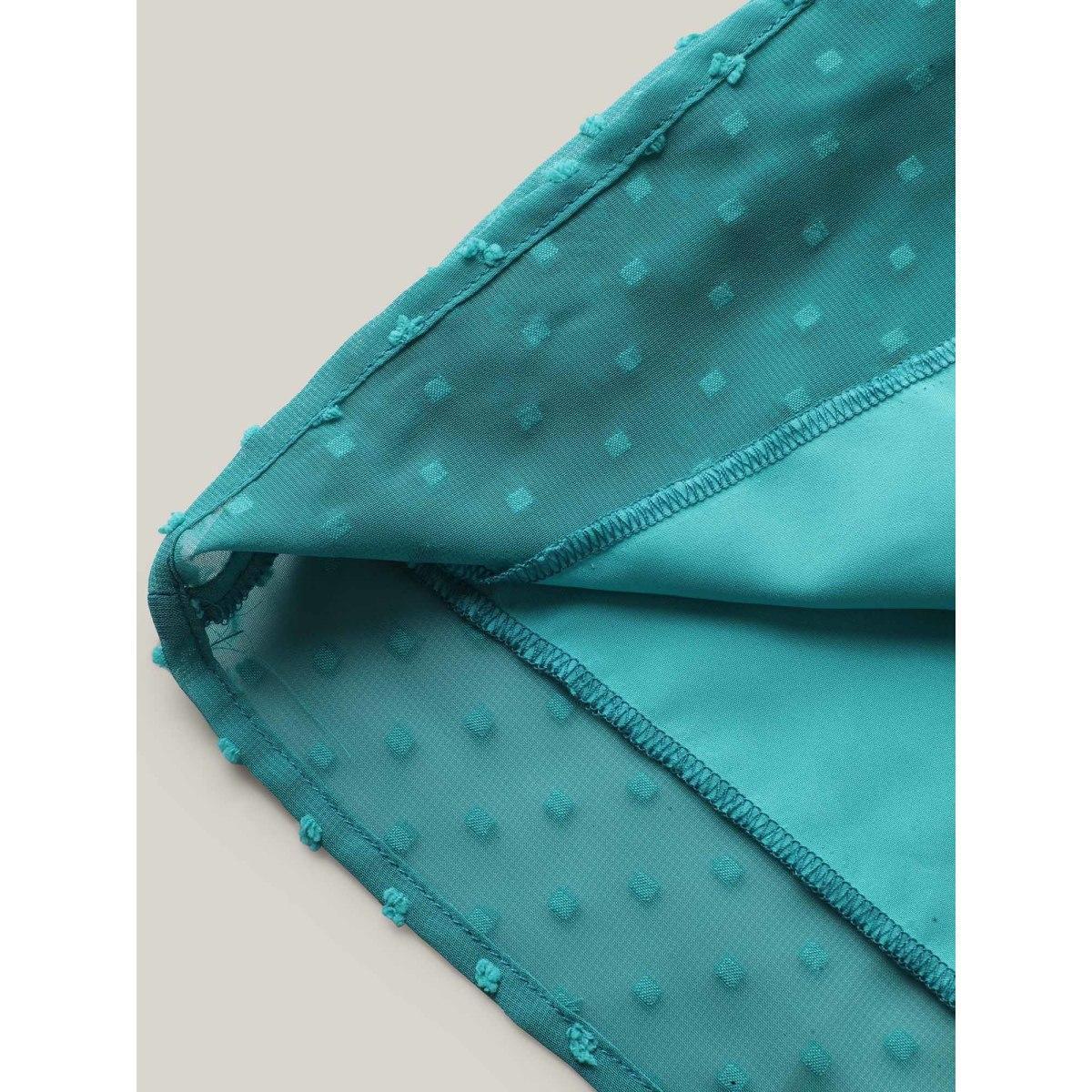 Plus Size Polka Dot Texture Tiered Tassel Midi Dress Emerald Women U-neck Half Sleeve Curvy BloomChic 18-20/2X Product Image