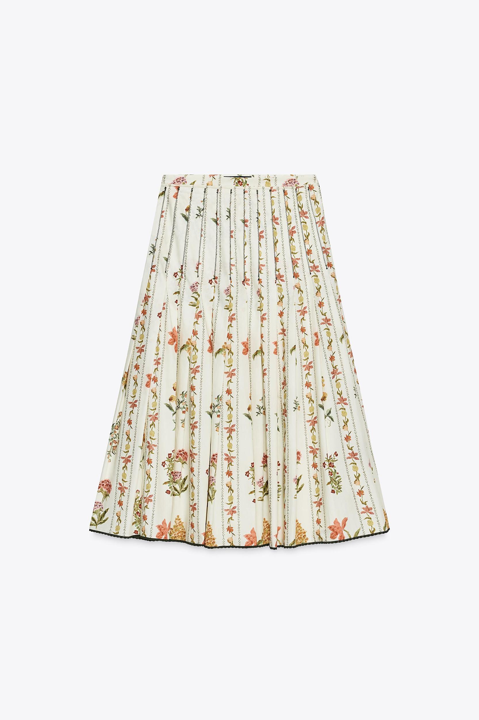 ZW COLLECTION FLORAL PLEATED SKIRT Product Image