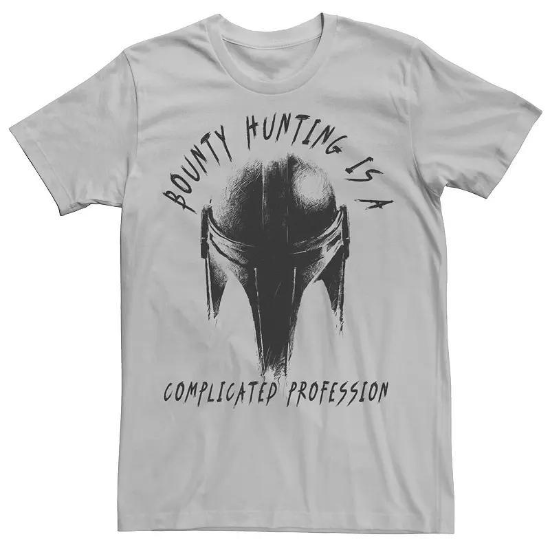 Men's Star Wars The Mandalorian A Complicated Profession Tee, Size: Medium, Silver Product Image