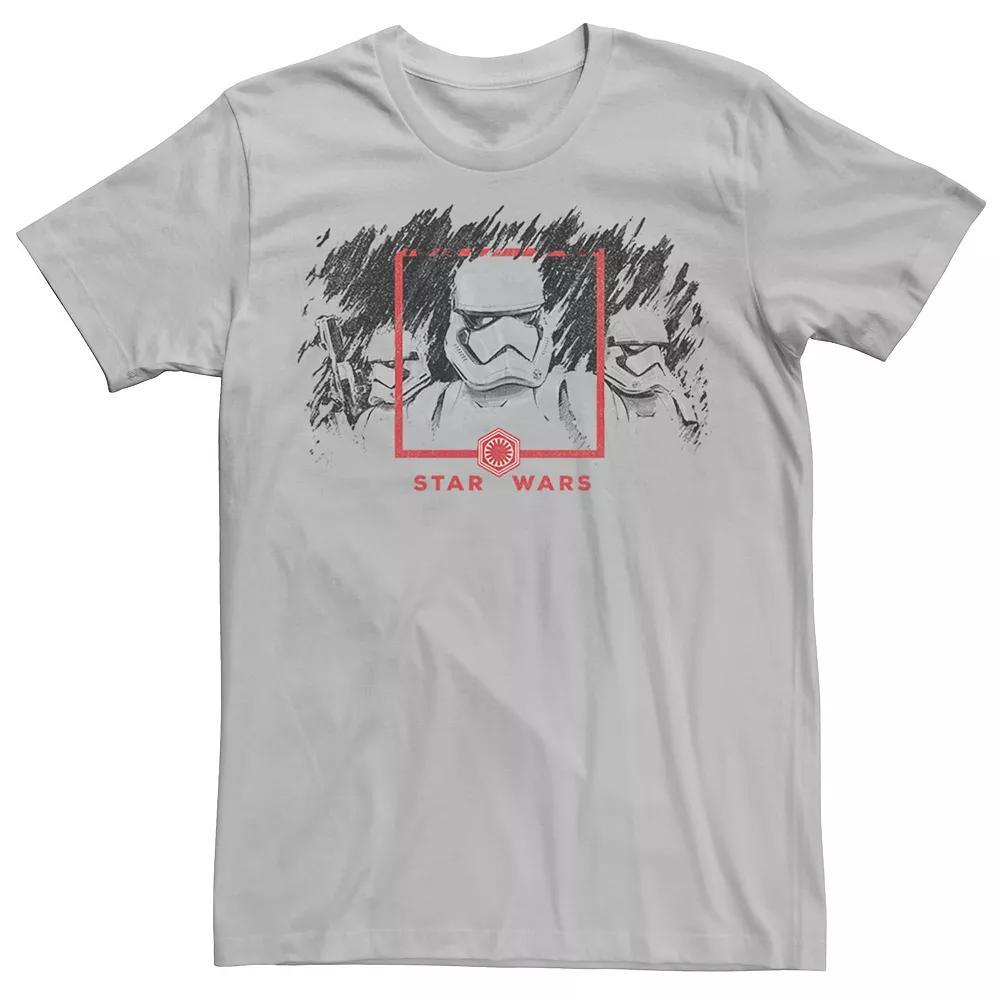 Men's Star Wars The Rise of Skywalker Stormtrooper Smudge Tee, Size: Large, Silver Product Image