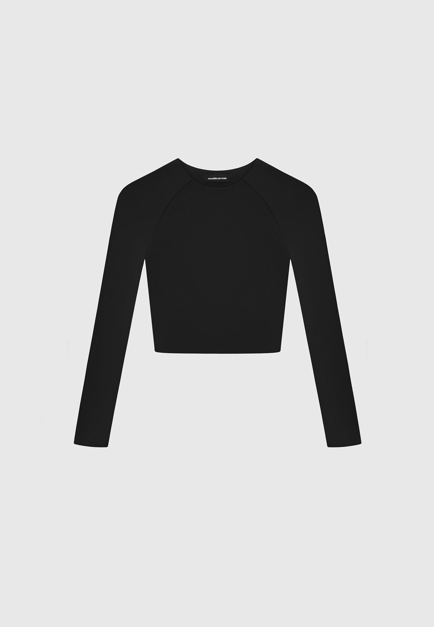 Léa - Long Sleeve Crop Top - Black Female Product Image