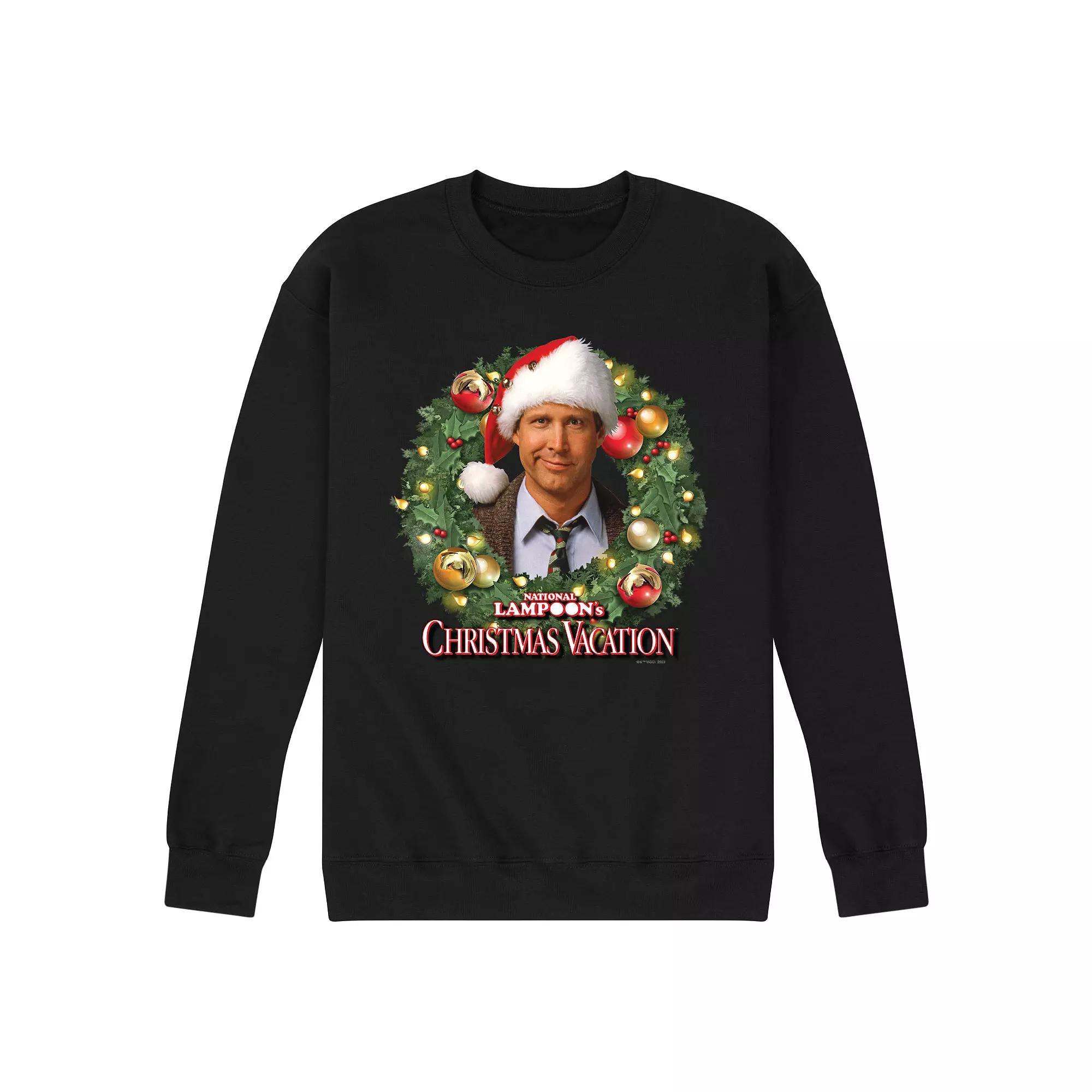 Mens National Lampoons Christmas Vacation Wreath Fleece Sweatshirt Product Image