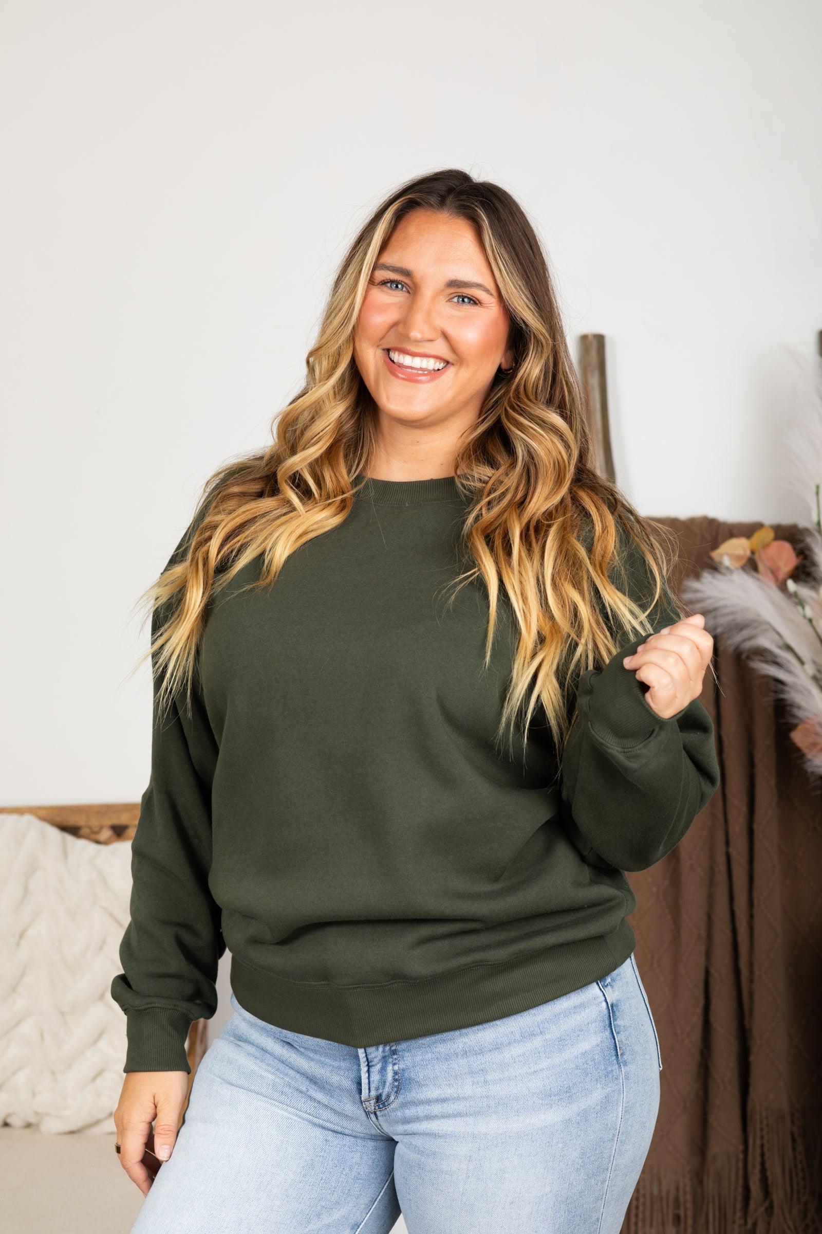 Fleece Round Neck Sweatshirt Product Image