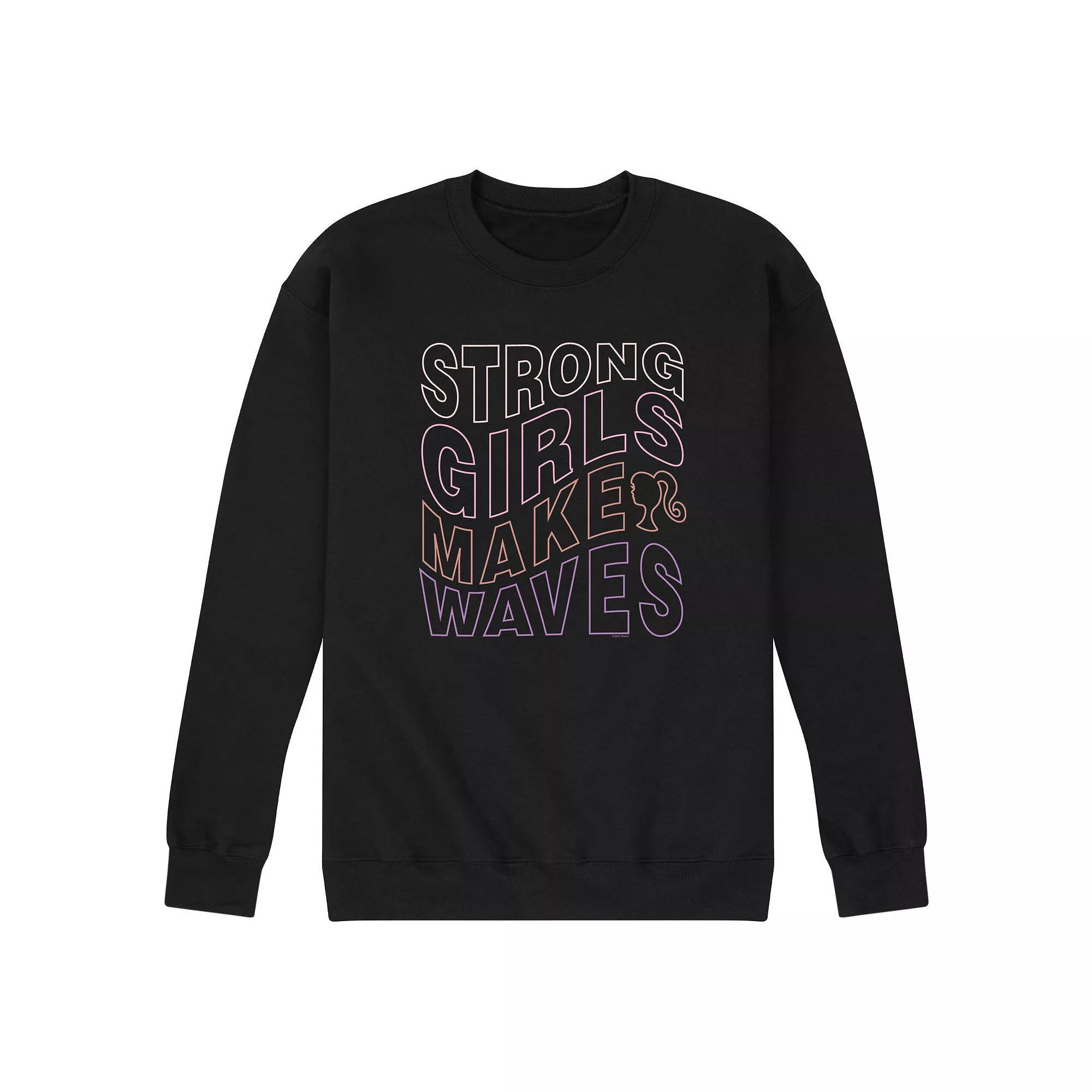 Mens Barbie Strong Girls Make Waves Fleece Sweatshirt Product Image